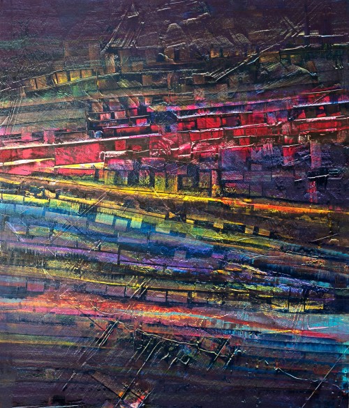 perrotin-peintures-Deux routes la nuit-L85xH95