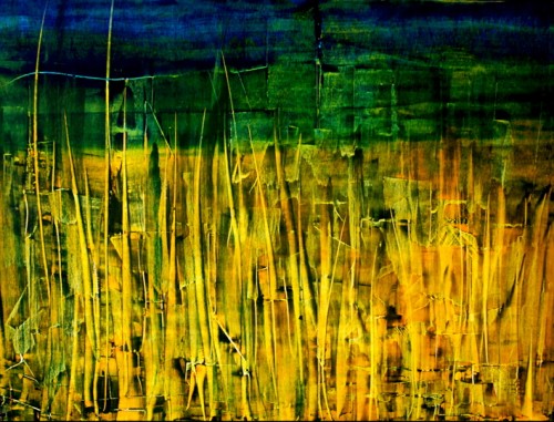 perrotin-peintures-Foret arbres jaunes-L75xH60