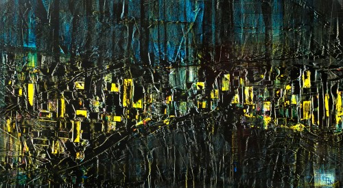 perrotin-peintures-Le marché de nuit-115xH65